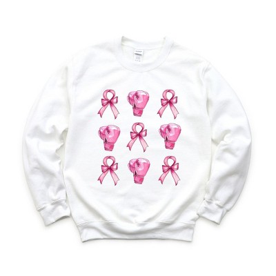 Simply Sage Market Women's Graphic Sweatshirt Coquette Breast Cancer Collage