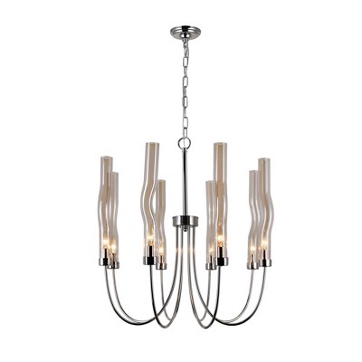CWI Lighting Meduse 8 Light Chandelier With Polished Nickel Finish