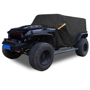 Unique Bargains Car Cover Cab Cover for Jeep Wrangler JK JL Hardtop 4 Door 2007-2021 Outdoor Sun Dust Snow Protection 210D Oxford - 1 of 4