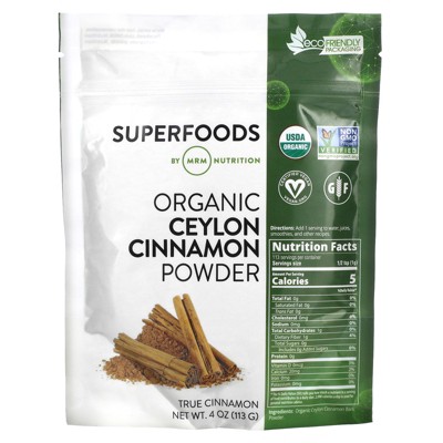 Mrm Nutrition Organic Ceylon Cinnamon Powder, 4 Oz (113 G) : Target