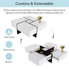 Unique Design Coffee Table with 4 Hidden Storage Compartments, Square Cocktail Table with Extendable Sliding Tabletop - 3 of 4