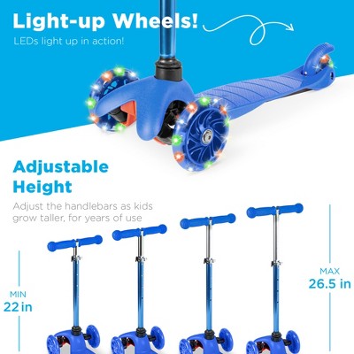 Blue Kids Mini Kick Scooter with Light-Up Wheels