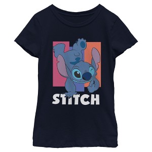 Girls Lilo & Stitch Thumbs Up T Shirt - 1 of 4