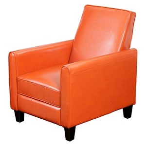 Darvis Faux Leather Recliner Club Chair - Orange Leather - Christopher Knight Home, Burnt Orange
