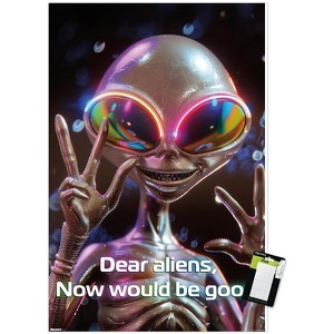 Trends International Ray Heere - Happy Peace Alien Unframed Wall Poster Prints - 1 of 4