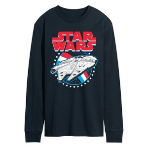 Men's - Star Wars - Millennium Falcon Americana-Men's Long Sleeve Graphic T-Shirt Long Sleeve Graphic T-Shirt - 1 of 4