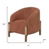 HomeRoots 30" Rust and Brown Fabric And Wood Arm Chair - 3 of 4