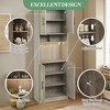 71 Inch Tall Pantry Cabinet with Microwave Shelf & Adjustable Shelves, Freestanding Storage Hutch for Kitchen, Dining Room, Living Room, Oak - 3 of 4
