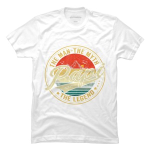 Men's Design By Humans Vintage Sunset Papi, The Man, Myth, Legend By COVI T-Shirt - 1 of 2
