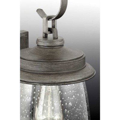 Antique Bronze Outdoor Wall Lantern with Clear Seeded Glass