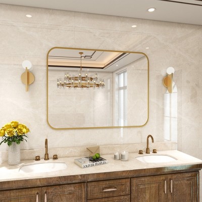 BEAUTYPEAK Bathroom Rectangle Vanity Mirror Framed Mirror