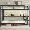 Full XL Over Twin Metal Bunk Bed with Desk, Shelves, LED & USB - 2 of 4