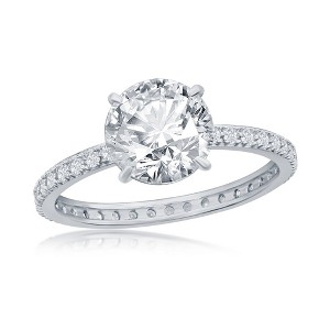 Bella Silver Sterling Silver 8mm Round CZ  Eternity Band Engagement Ring - Available Sizes:  7 ,  6 - 1 of 3