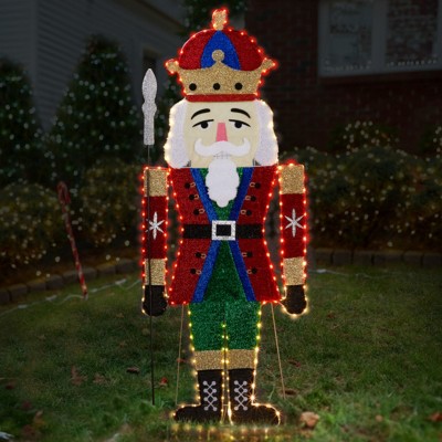 Syemin Decorative Holiday Scene Props Nutcracker Christmas Yard Decorations Outdoor Holiday Indoor Decor Displays, Red, 26.77"*26.77"*66.14"
