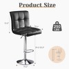 Grungis PU Leather Bar Stools Set of 4,Counter Stools with Metal Legs and Footrest,Armless Dining Chairs for Kitchen - 3 of 4