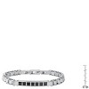 Steeltime Men's stainless steel and simulated black diamonds link bracelet - 3 of 4