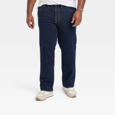 Men's Big & Tall Straight Fit Jeans - Goodfellow & Co™ Dark Blue Denim ...