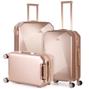 Oumilen Hardside Spinner Luggage Sets in Rose Gold, 3 Piece - TSA Lock - 1 of 1
