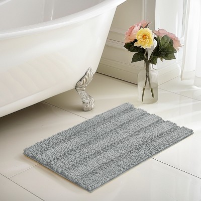 Subrtex Soft 1-piece Luxury Chenille Striped Bathroom Rug, 24" x 60"