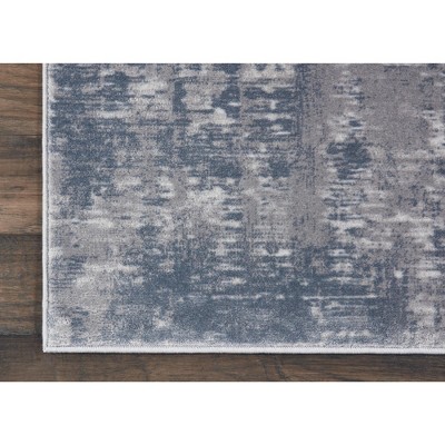 Abstract Urban Loft 2'2" x 7'6" Hand-Knotted Gray Synthetic Rug