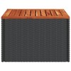 Garden Table Black and Brown PE Rattan Compact Durable - 4 of 4
