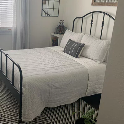 user image by Toni Duarte, Microstripe Quilt Sour Cream/Railroad Gray - Hearth & Hand™ with Magnolia