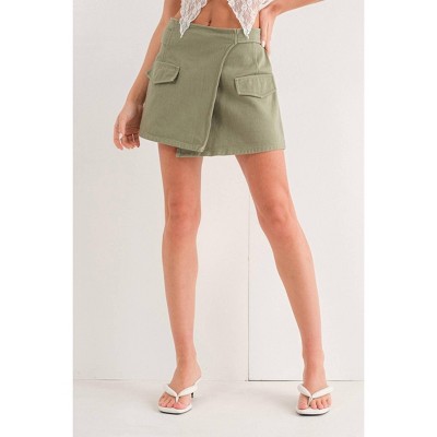 Women's Indie Cargo Wrap Mini Skirt - Pretty Garbage