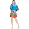 HAPPY BAY Women's Beachwear Summer Swim Beach Dress Cover Ups for Swimwear Women Plus Size Flowy Swimsuit Coverups for Women 3X-4X Blue Leaf - 3 of 4