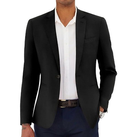 Мужские куртки COOFANDY Men's Casual Blazer Slim Fit Lightweight Sport Coat One Button Suit Jacket BLACK M