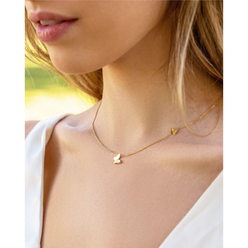 Benevolence LA Gold Butterfly Necklace for Women - 14k Gold Dipped, 3 of 7