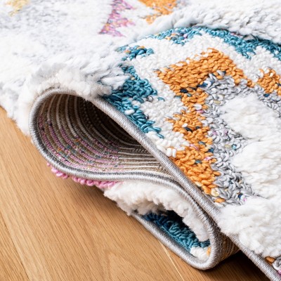 Gray Rectangular 4' x 6' Shag Synthetic Rug