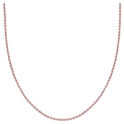 Women's Rope Chain Necklace in Rose Gold over Sterling Silver - Rose (18")