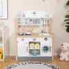 Infans Kids Play Kitchen Set Wooden Pretend Toy w/Microwave Oven & Cooking Accessories - 3 of 4