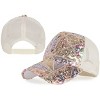 Alilang Glitter Mesh Trucker Hat with Ponytail Slot and Adjustable Strap - 4 of 4