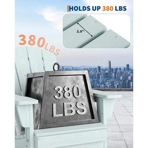 Folding Adirondack Chair, Outdoor Wooden Lounge Chair, Modern Lounger Adirondack Chair Ergonomic Extended Backrest - 1 of 4