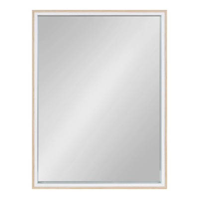Gibson 18x24 White and Natural Wood Rectangular Wall Mirror
