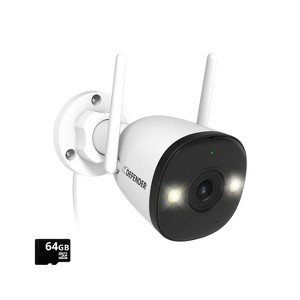 AI POWERED 4K Guard Pro Wi-Fi 6 Plug-in Security Camera with 64GB SD Card - 1 of 4