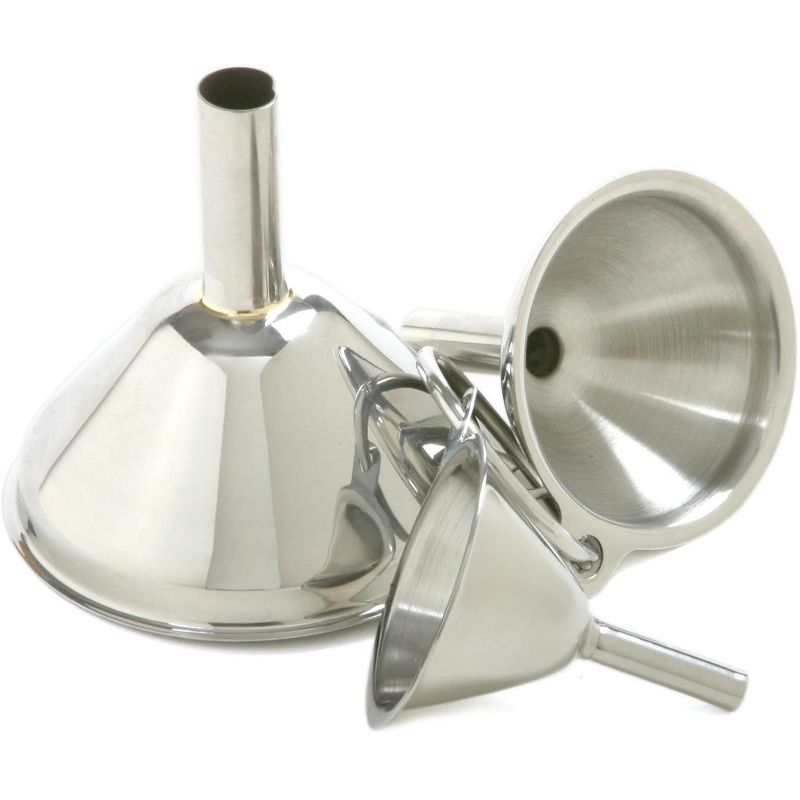 Norpro 3 Piece Stainless Steel Funnel Set, 1 of 2