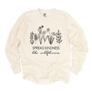 Simply Sage Market Women's Spread Kindness Like Wildflowers Long Sleeve Garment Dyed Tee - 1 of 4