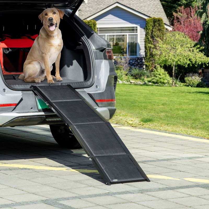 PawHut Folding Dog Ramp for Cars, Trucks, SUVs, 62 Inch Portable Pet Ramp for Extra Large Dogs, with Non-Slip Surface, Supports up to 132 lbs., 3 of 7