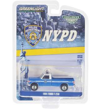 1991 Ford F-250 Truck Blue & White "NYPD Emergency Services" "Hobby Exclusive" Series 1/64 Diecast Model Car by Greenlight