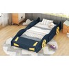 Okak Platform Bed Frame with Wheels and Storage Race Car-Shaped for Kids Noise-Free Bed Strong Wood Slats Easy Assembly - 3 of 4