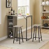 Small Bar Table and Chairs Set for 2, 3-Piece Bar Table Set with Storage Drawer & Shelf, Space Saving Table for Small Apartment, Living Room - 4 of 4