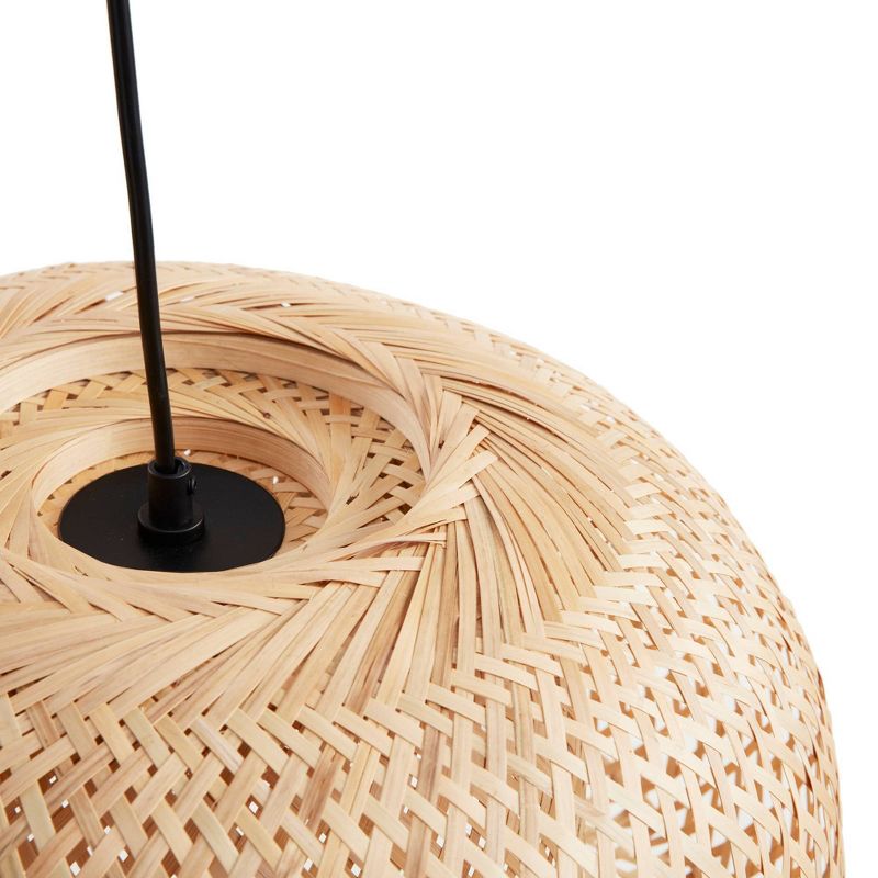 Astrid Bowl Shaped Bamboo Pendant Natural - Ink+Ivy, 5 of 11