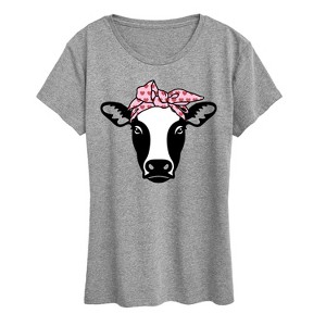 Women's - Instant Message - Cow Heart Bandana Short Sleeve Graphic T-Shirt - 1 of 4