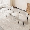 SEVOBAL Dining Chairs Set of 4 Modern Teddy Velvet Chairs with Black Metal Legs Easy Assembly for Dining Room, White, 30.7"*19.1"*19.1" - 4 of 4