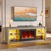 Bestier 71" Fireplace TV Stand for TVs Up to 75", Modern TV Stand with 36" Electric Fireplace with LED Lights & Storage Shelves for Living Room - 2 of 4