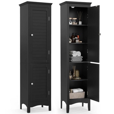 Costway 71'' Tall Tower Bathroom Storage Cabinet Organizer Display Shelves  Bedroom Grey : Target