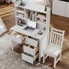 Vintage 40'' Home Executive Desk,Upholstered Chair Set,Computer Desk,4 Drawers & Storage Shelf, Office or Study,Bedroom,Living Room-Maison Boucle - 3 of 4