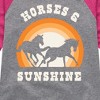 Girls' - Instant Message - Horses And Sunshine Shirt Tail Raglan Graphic T-shirt - 2 of 4